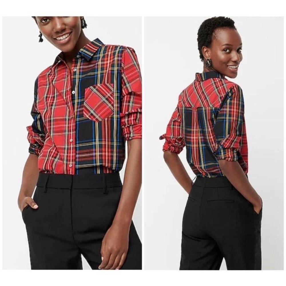 J. Crew Mixed Tartan Holiday Shirt